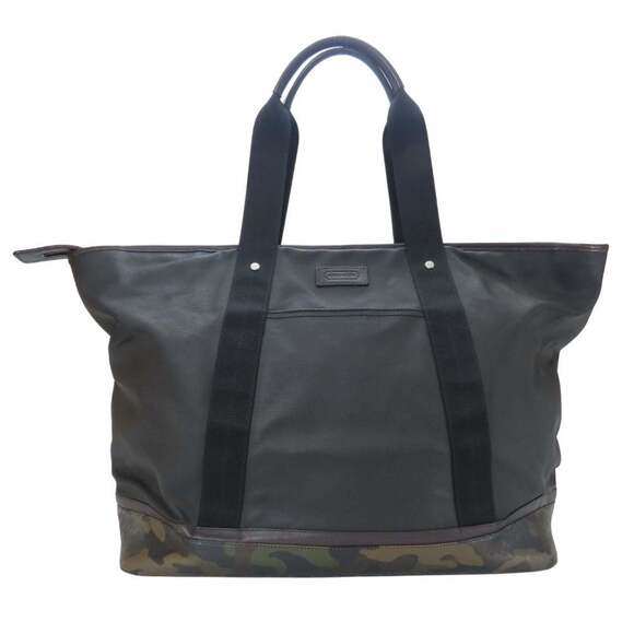 Coach Tote Bag Weekend F70832 Signature Coated Canvas Black Green Camouflage ...